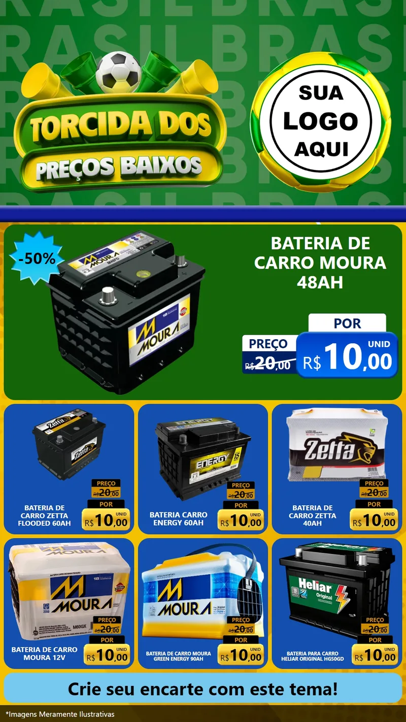 Modelo de Rede Social para Stories com o tema Torcida dos Preços Baixos para Baterias Elétricas