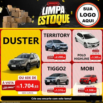 Modelo de Rede Social para Feed Facebook com o tema Operação Limpa Estoque para Concessionaria de Carros