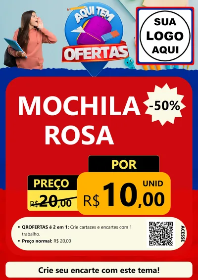 Modelo de Cartaz para Cartaz A4 Vertical com o tema Aqui Tem Ofertas - Papelaria para Papelaria