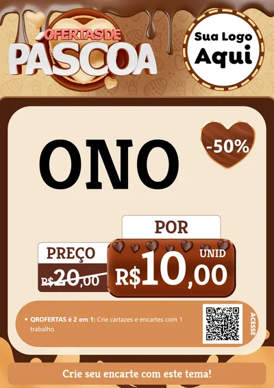 Modelo de Cartaz para Cartaz A4 Vertical com o tema Ofertas de Páscoa para Óticas