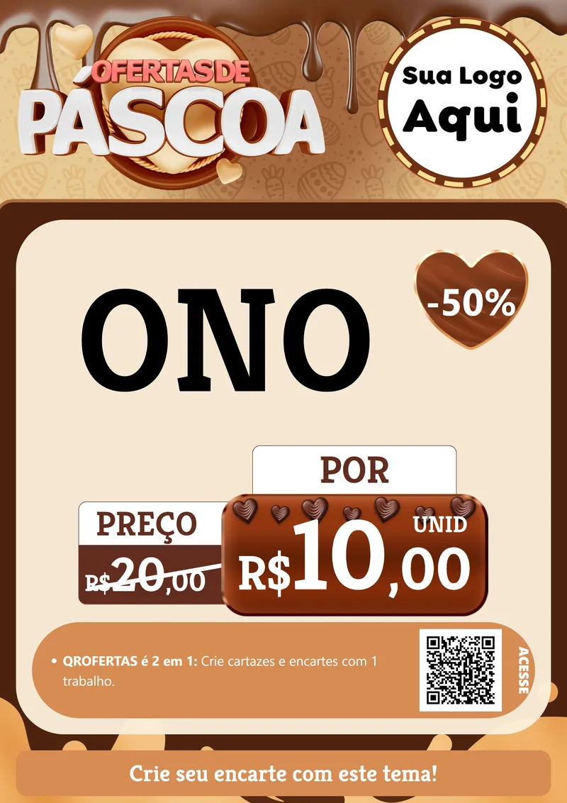 Modelo de Cartaz para Cartaz A4 Vertical com o tema Ofertas de Páscoa para Óticas