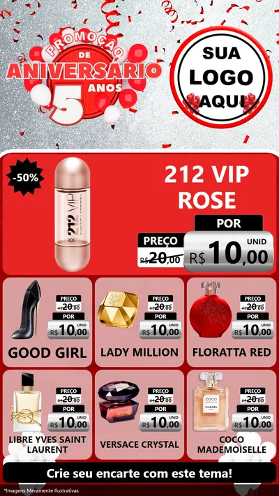 Modelo de Rede Social para Stories com o tema Promoção de Aniversário - 5 Anos para Perfumes