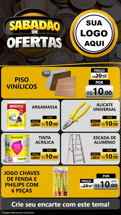 Modelo de TV para TV Vertical com o tema Sabadão de Ofertas para Material para Construção