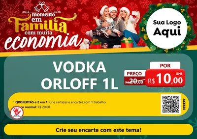 Modelo de Cartaz para Cartaz A4 Horizontal com o tema Momento em Família (Natal) para Distribuidora de bebidas