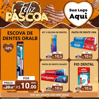 Modelo de Rede Social para Feed Facebook com o tema Feliz Páscoa para Higiene Pessoal
