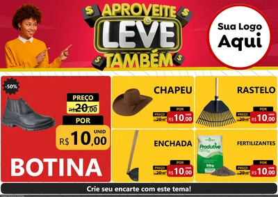 Modelo de Encarte para Encarte A4 Horizontal com o tema Aproveite e Leve Também para Agropecuária