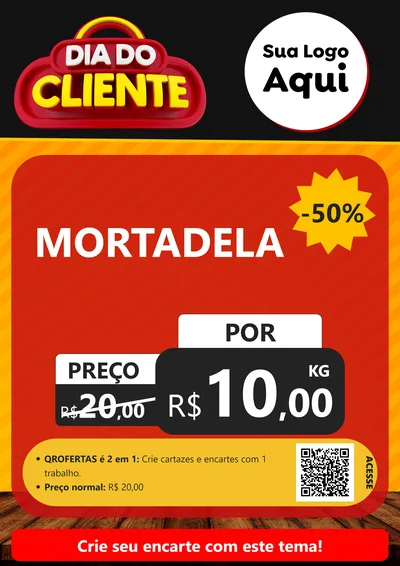 Modelo de Cartaz para Cartaz A4 Vertical com o tema Dia do Cliente para Frios e Laticínios