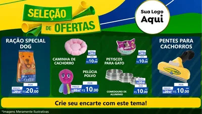 Modelo de TV para TV Horizontal com o tema Seleção de Ofertas - Copa para Pet Shop