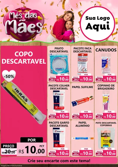 Modelo de Encarte para Encarte A4 Vertical com o tema Mês das Mães para Embalagens