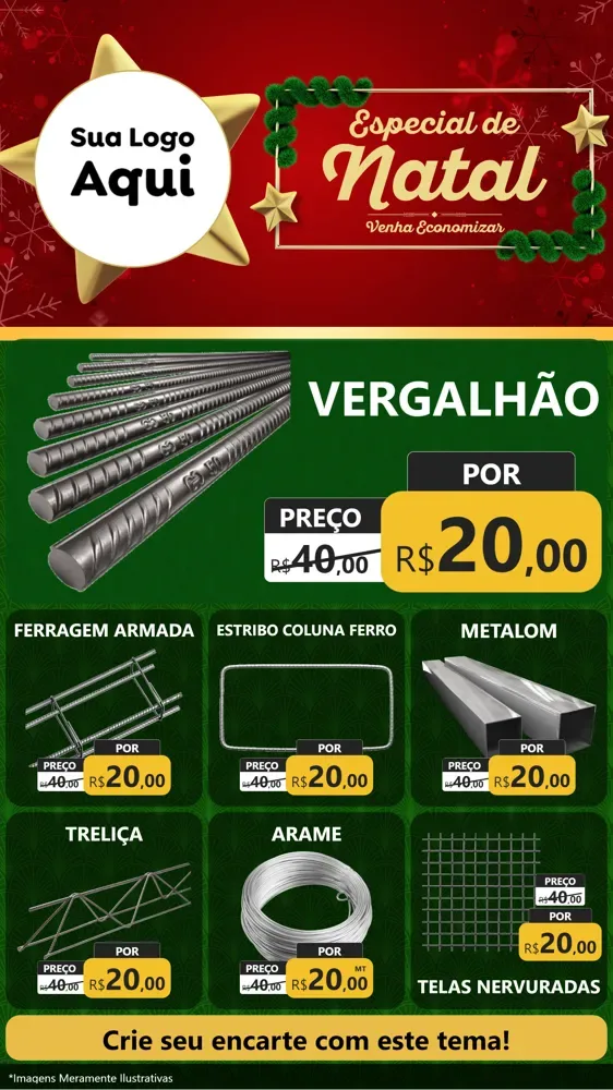 Modelo de Rede Social para Stories com o tema Especial de Natal para Ferragens
