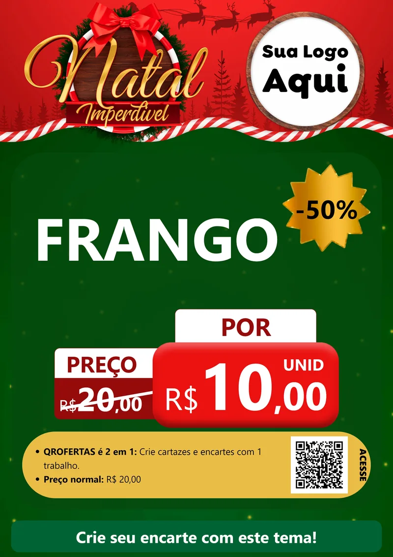 Modelo de Cartaz para Cartaz A4 Vertical com o tema Natal Imperdível para Assados