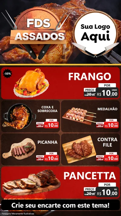 Modelo de TV para TV Vertical com o tema Fim de Semana dos Assados para Assados