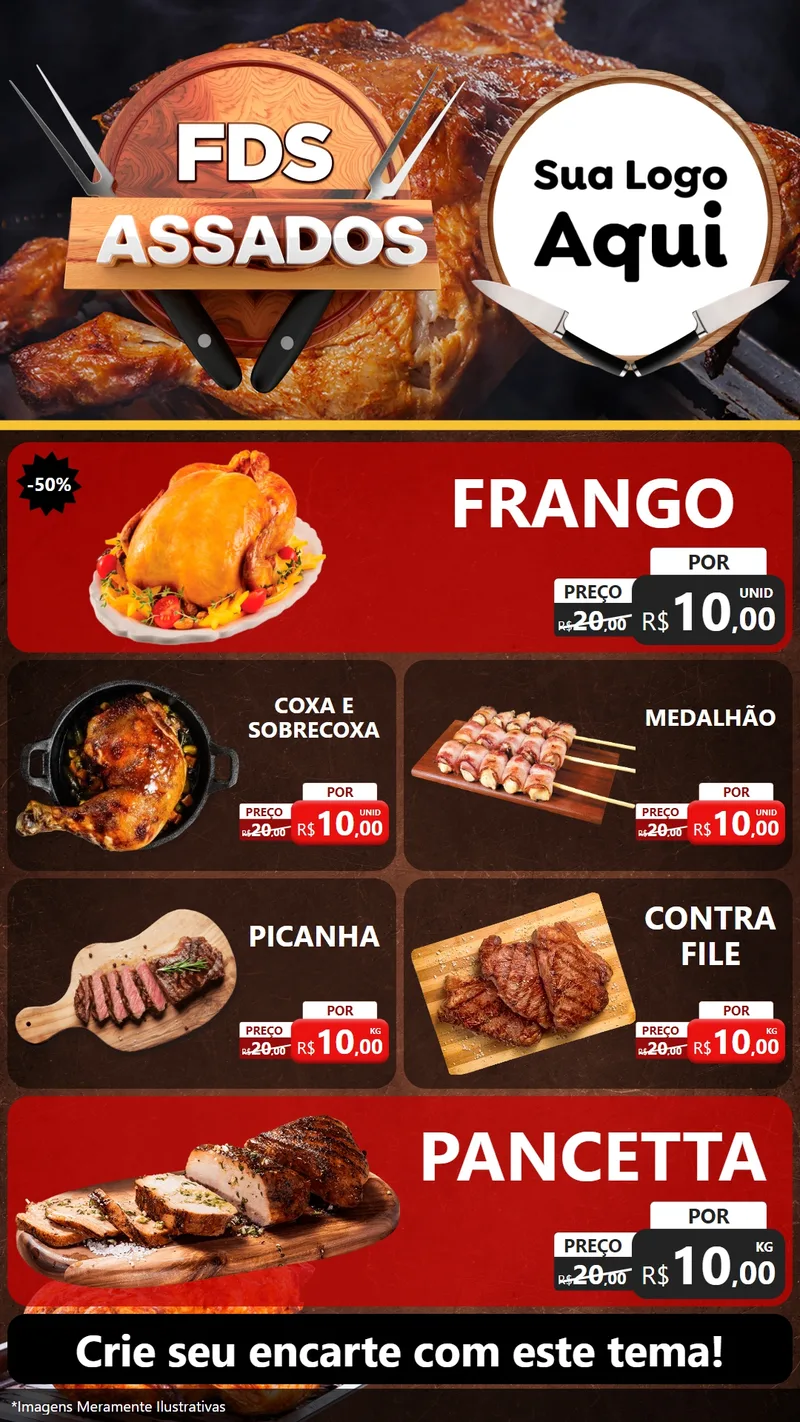 Modelo de TV para TV Vertical com o tema Fim de Semana dos Assados para Assados