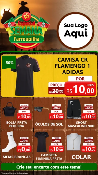 Modelo de Rede Social para Stories com o tema Especial Semana Farroupilha para Roupas e acessórios