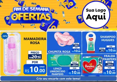 Modelo de Encarte para Encarte A4 Horizontal com o tema Fim de Semana de Ofertas para Bebês
