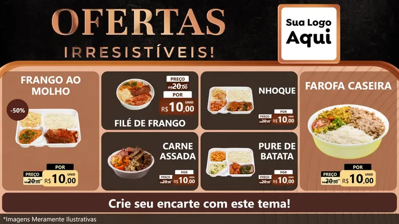 Modelo de TV para TV Horizontal com o tema Ofertas Irresistíveis! para Restaurante