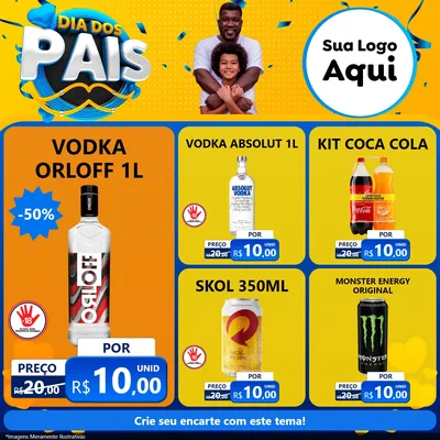 Modelo de Rede Social para Feed Facebook com o tema Dia dos Pais para Distribuidora de bebidas