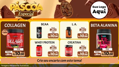 Modelo de TV para TV Horizontal com o tema Páscoa Especial para Suplementos alimentares