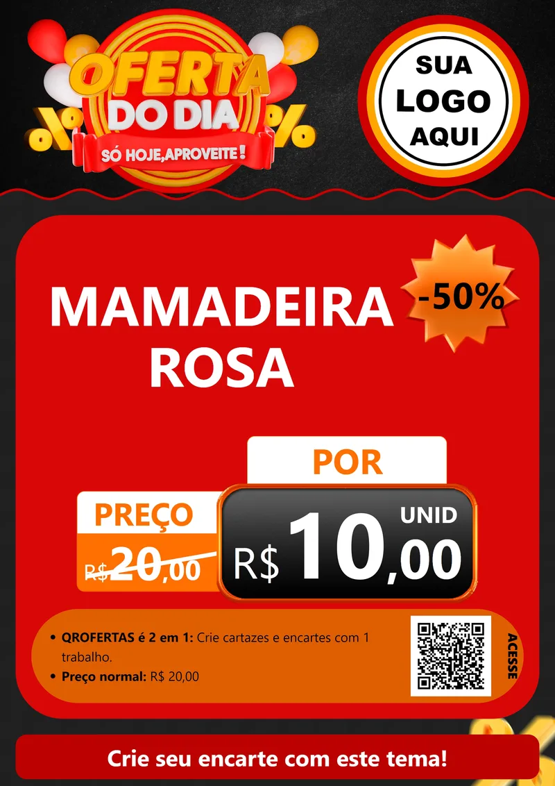 Modelo de Cartaz para Cartaz A4 Vertical com o tema Oferta do Dia - Só hoje, Aproveite! para Bebês