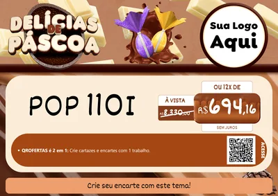 Modelo de Cartaz para Cartaz A4 Horizontal com o tema Delícias de Páscoa para Concessionaria de Motos