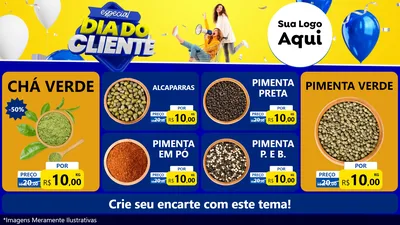 Modelo de TV para TV Horizontal com o tema Especial Dia do Cliente para Produtos Naturais