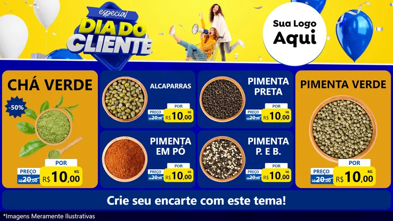 Modelo de TV para TV Horizontal com o tema Especial Dia do Cliente para Produtos Naturais