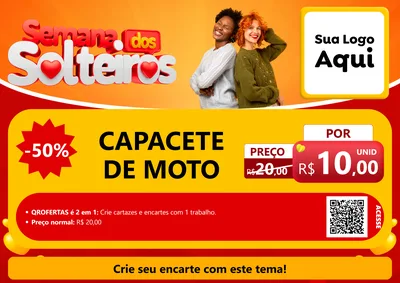 Modelo de Cartaz para Cartaz A4 Horizontal com o tema Semana dos Solteiros para Moto peças
