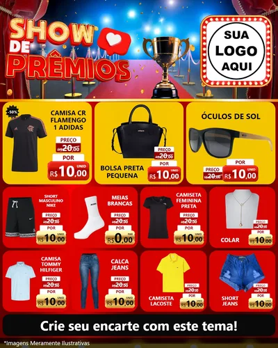 Modelo de Rede Social para Feed Instagram com o tema Show de Prêmios para Roupas e acessórios