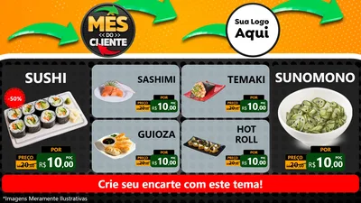 Modelo de TV para TV Horizontal com o tema Mês do Cliente para Comida japonesa