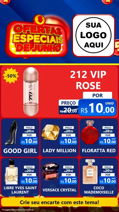 Modelo de Rede Social para Stories com o tema Ofertas Especiais de Junho para Perfumes