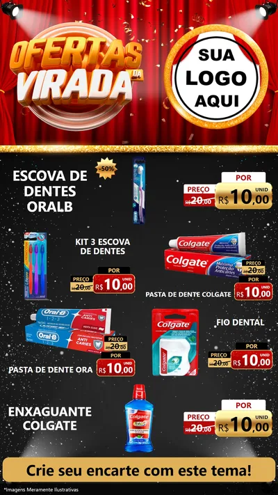 Modelo de TV para TV Vertical com o tema Ofertas da Virada para Higiene Pessoal