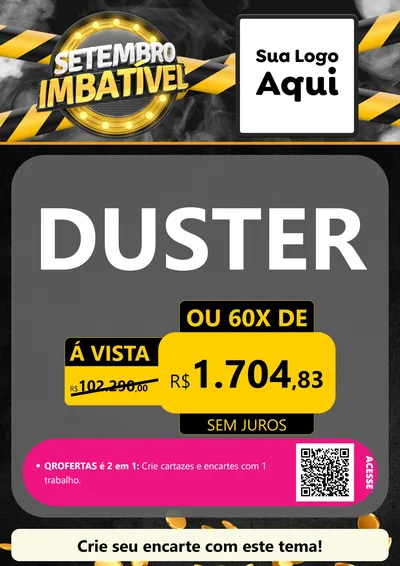 Modelo de Cartaz para Cartaz A4 Vertical com o tema Setembro Imbatível para Concessionaria de Carros