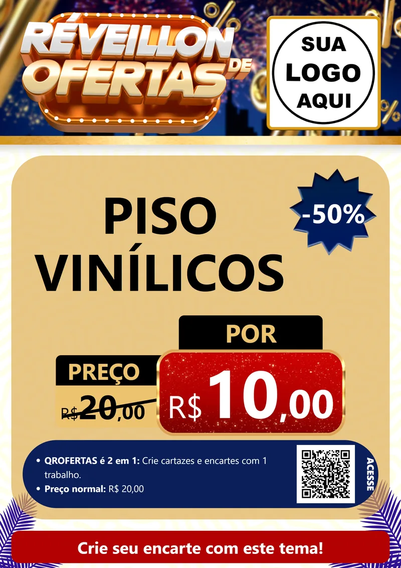 Modelo de Cartaz para Cartaz A4 Vertical com o tema Réveillon de Ofertas para Material para Construção