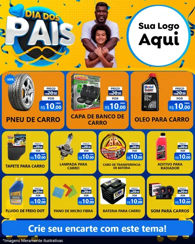 Modelo de Rede Social para Feed Instagram com o tema Dia dos Pais para Auto peças