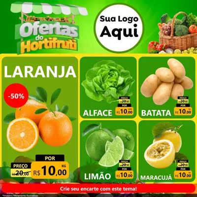 Modelo de Rede Social para Feed Facebook com o tema Ofertas do Hortifrúti para Hortifrúti