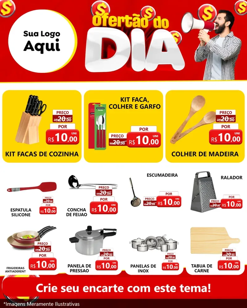 Modelo de Rede Social para Feed Instagram com o tema Ofertão do dia para Utilidades Domésticas