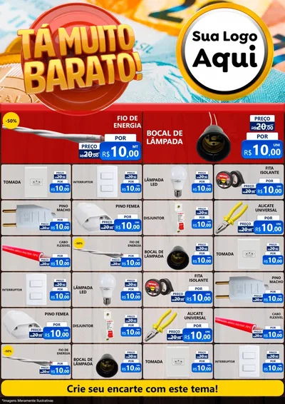 Modelo de Encarte para Encarte A4 Vertical com o tema Está Muito Barato para Materiais Elétricos