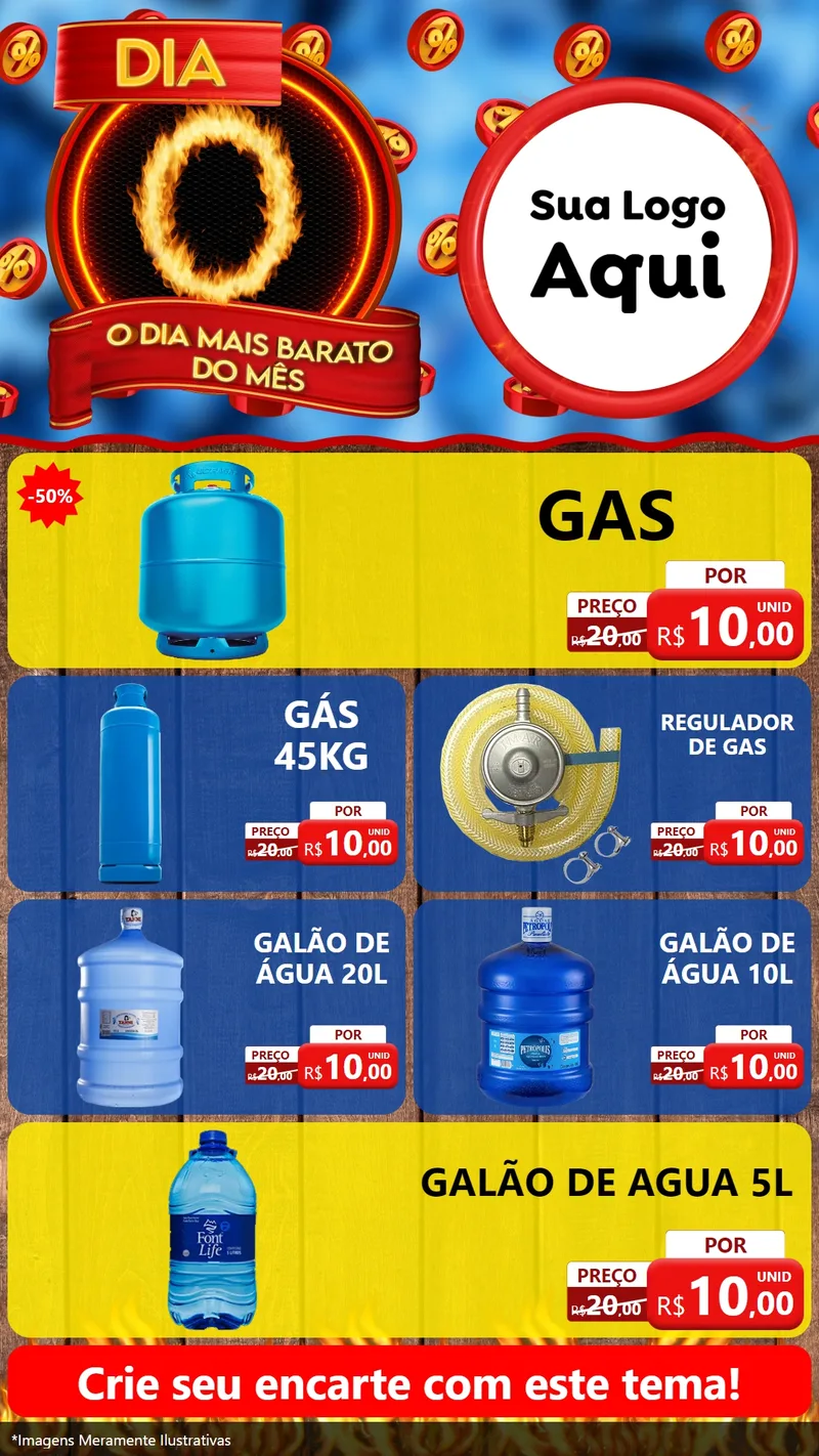 Modelo de TV para TV Vertical com o tema Dia O - O Dia Mais Barato Do Mês para Água e gás