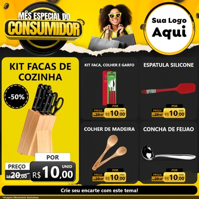 Modelo de Rede Social para Feed Facebook com o tema Mês Especial do Consumidor para Utilidades Domésticas