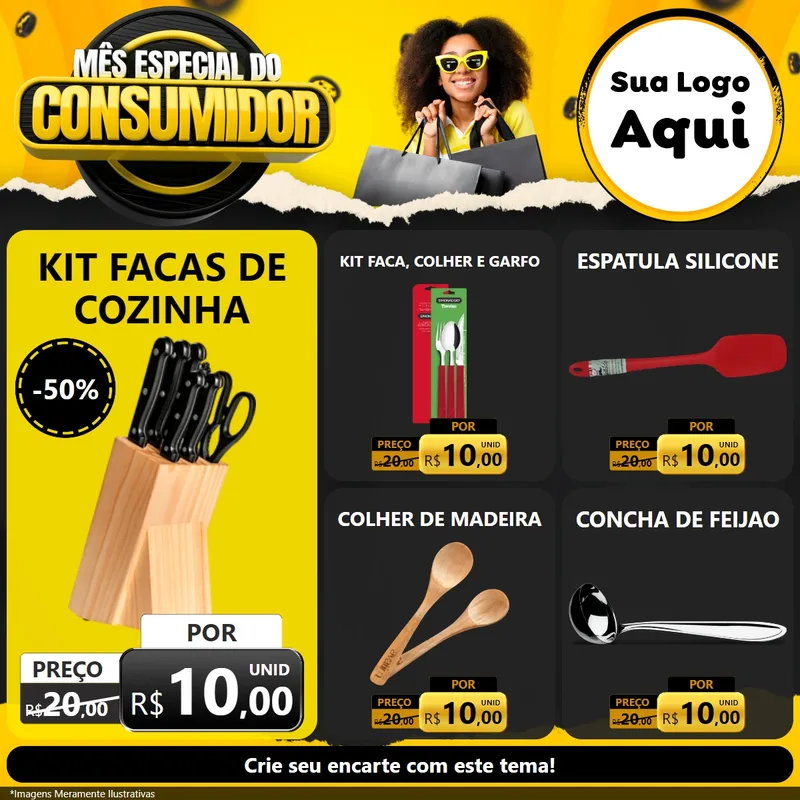 Modelo de Rede Social para Feed Facebook com o tema Mês Especial do Consumidor para Utilidades Domésticas