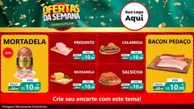 Modelo de TV para TV Horizontal com o tema Ofertas da Semana Farroupilha para Frios e Laticínios