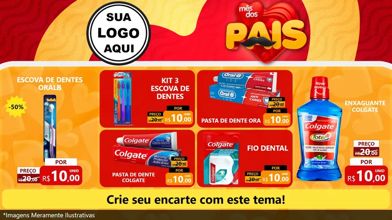 Modelo de TV para TV Horizontal com o tema Mês Dos Pais para Higiene Pessoal