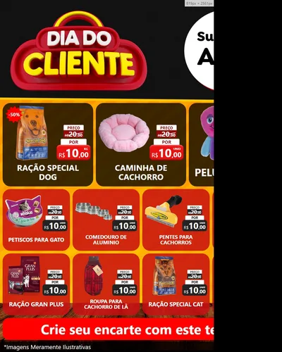 Modelo de Rede Social para Feed Instagram com o tema Dia do Cliente para Pet Shop