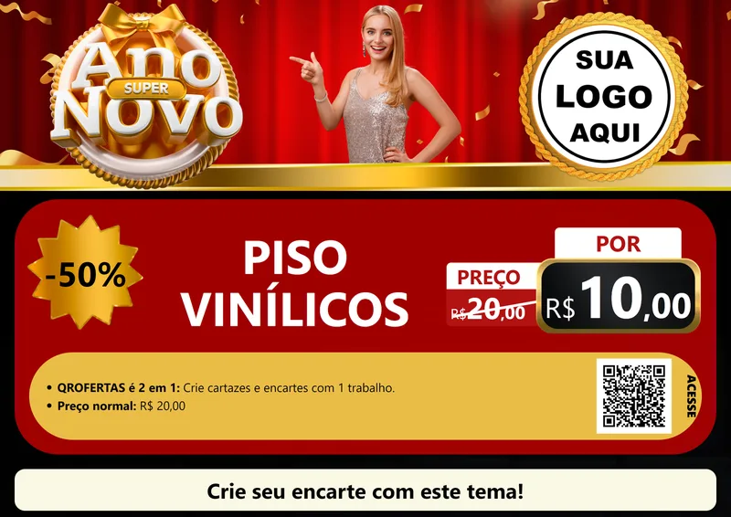 Modelo de Cartaz para Cartaz A4 Horizontal com o tema Super Ano Novo para Material para Construção