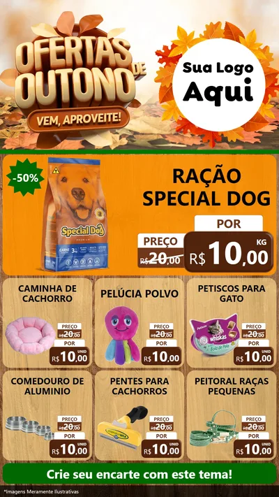 Modelo de Rede Social para Stories com o tema Ofertas de Outono - Vem, Aproveite! para Pet Shop