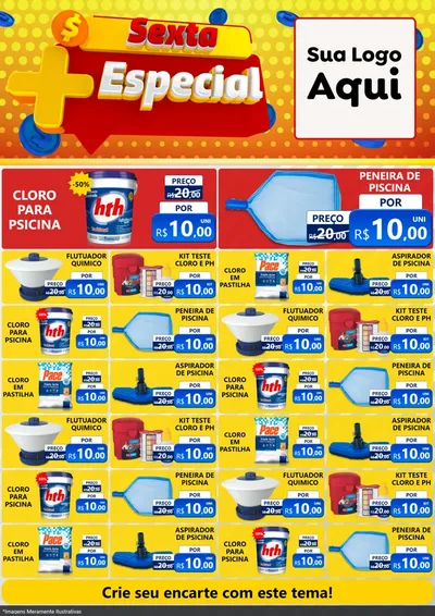 Modelo de Encarte para Encarte A4 Vertical com o tema Sexta Mais Especial para Produtos para Piscina