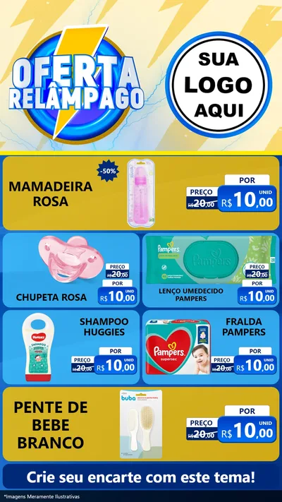 Modelo de TV para TV Vertical com o tema Oferta Relâmpago para Bebês