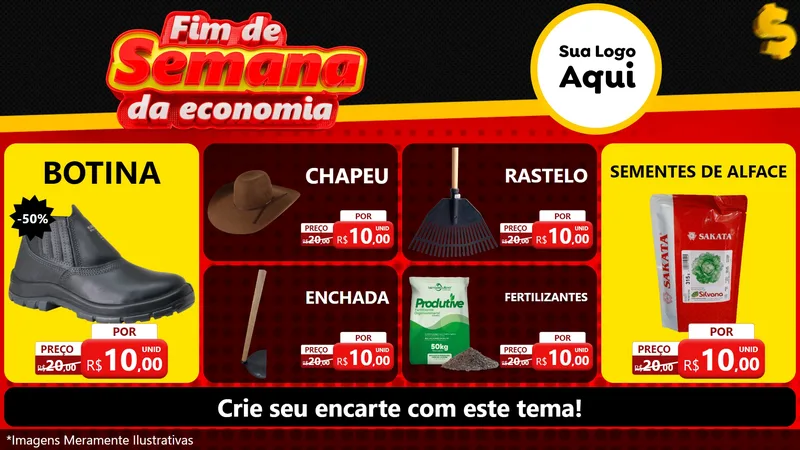 Modelo de TV para TV Horizontal com o tema Fim de Semana da Economia para Agropecuária