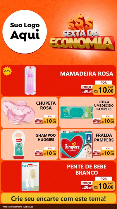 Modelo de TV para TV Vertical com o tema Sexta da Economia para Bebês