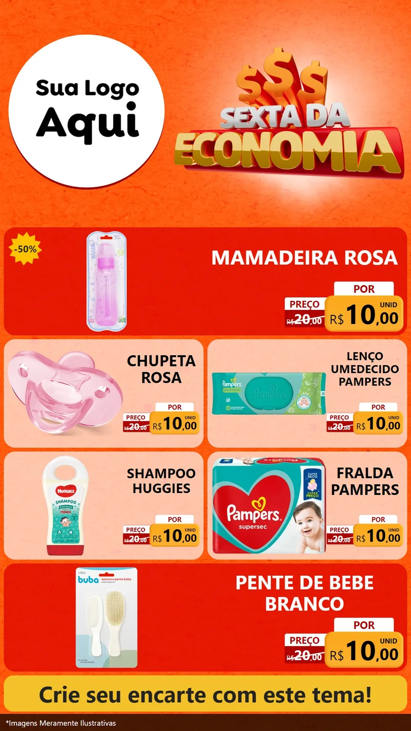 Modelo de TV para TV Vertical com o tema Sexta da Economia para Bebês